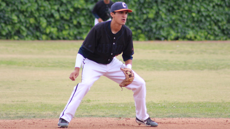 Sophomore Marcos Campos was 3-for-4 with 4 RBIs and a pair of runs, hitting two bombs in Citrus' loss to Canyons. Photo By: Mykenna De Avila