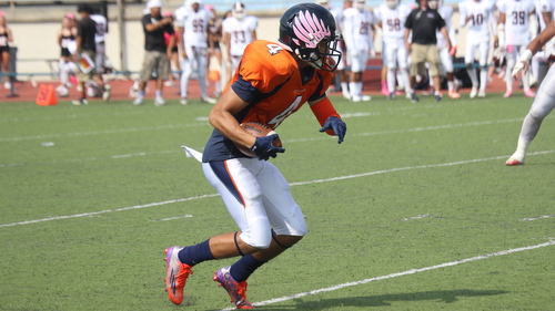 Freshman Gina Mastandrea carried the ball five times for 91 yards and a score and caught two passes for 72 yards in Citrus' loss to Long Beach. Photo By: Marisa Dyson