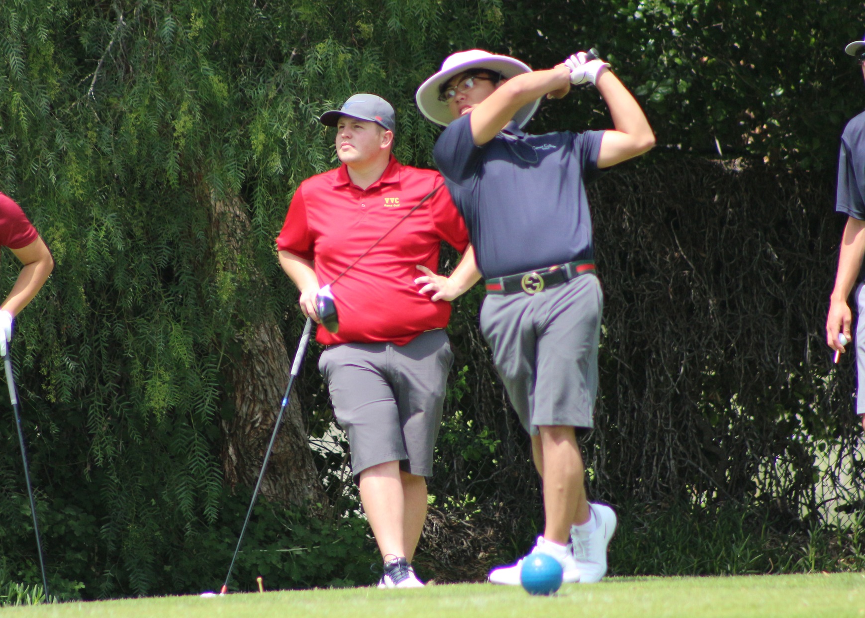 Angelo Antolin follows through on his driver shot from the 4th tee.