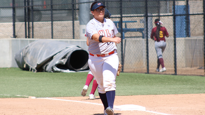 Freshman Molly Montell was a combined 5 for 7 in Citrus' sweep of LA Mission. Photo By: Mykenna De Avila