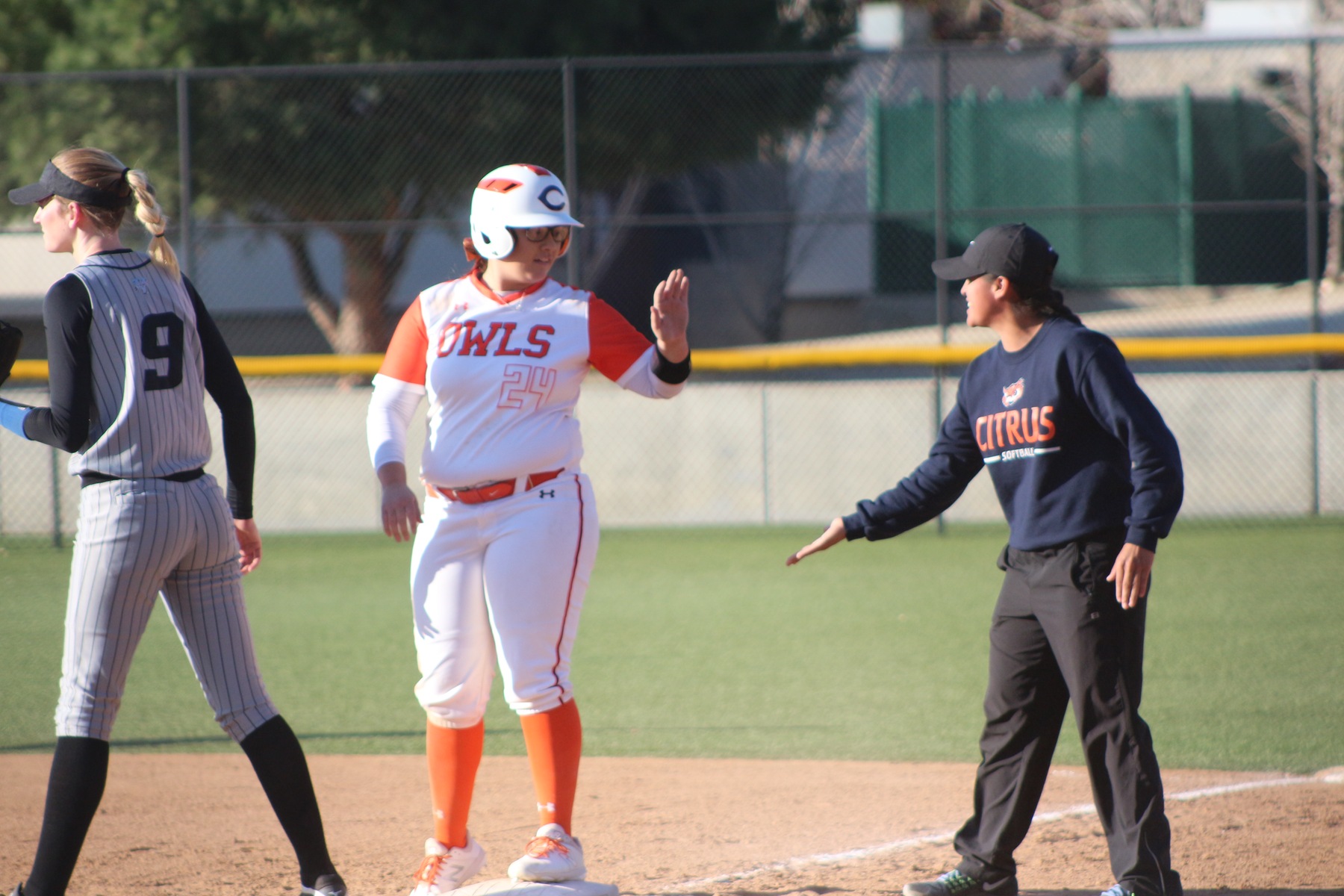 Molly Montell gets props from Citrus Assistant Coach Brittni Moreno.