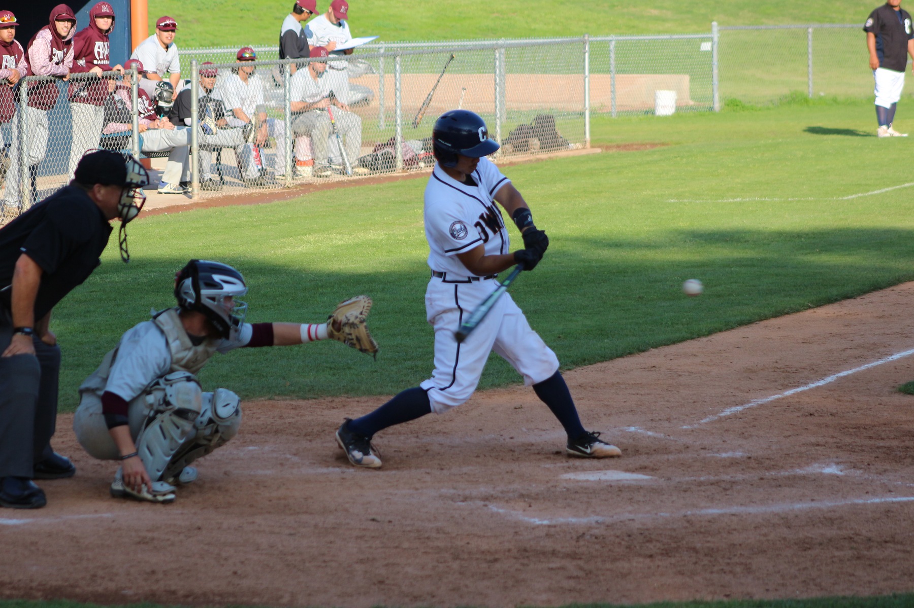 Catcher Teppei Fukuda cracks his 4th homer of 2018. Photo credit: Treyvon Watts-Hale