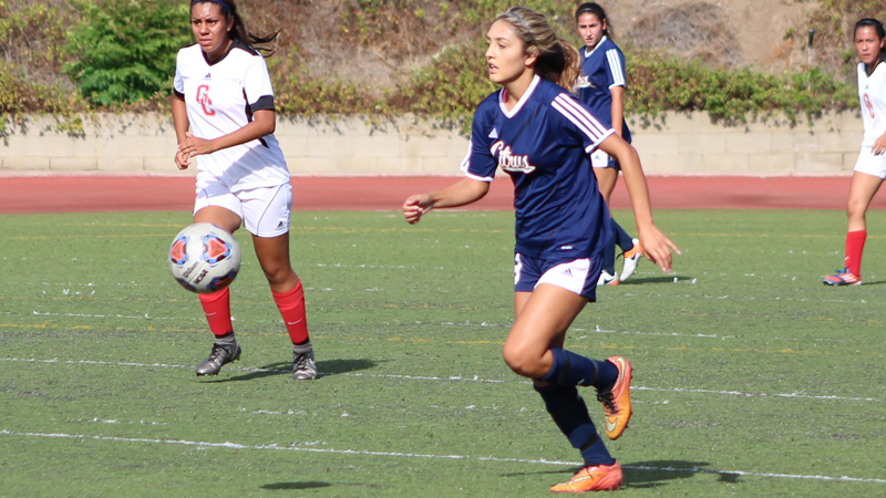 Freshman Alexa Ruiz had a goal and an assist in Citrus' 5-0 win over Glendale. Photo By: Grazia Watkins